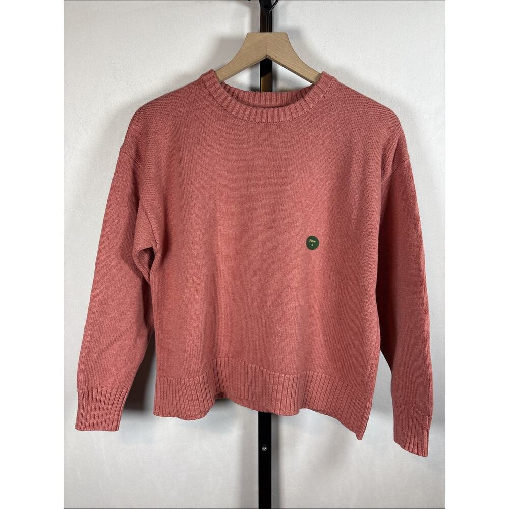 LL Bean Original Double L Sweater Women's Small Petite Crewneck Pink 100% Cotton